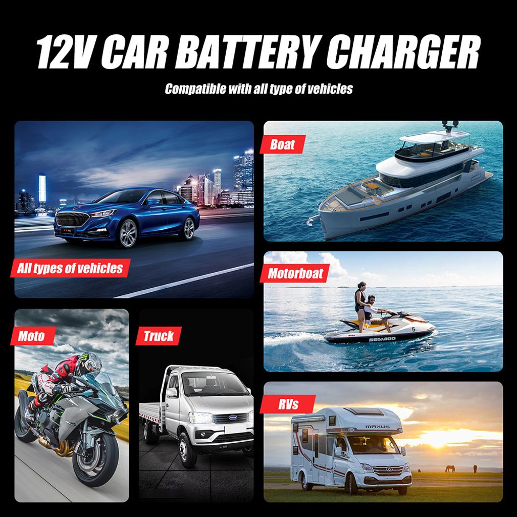 Kfz-Batterieladegerät 12V, 6-Ampere Vollautomatisches Produktbild 6
