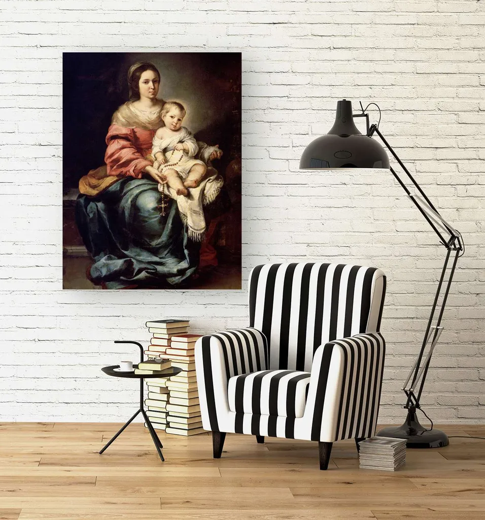 Tableau Murillo Vierge au Chapelet 80x60 cm Solution Déco Murale Chic