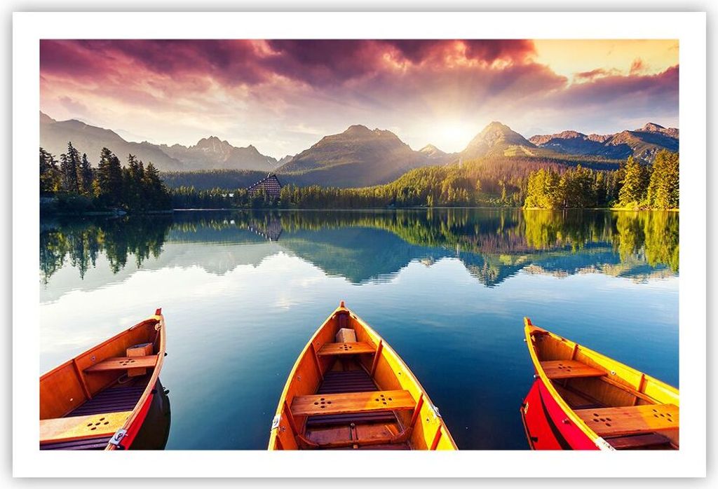 Poster - Poster ohne Rahmen - See Natur - 91,5x61 cm - Wand Bild - Wanddeko - Wandbilder - Kunstposter - Wandposter - Bilder - Kunstdruck - Wanddek...