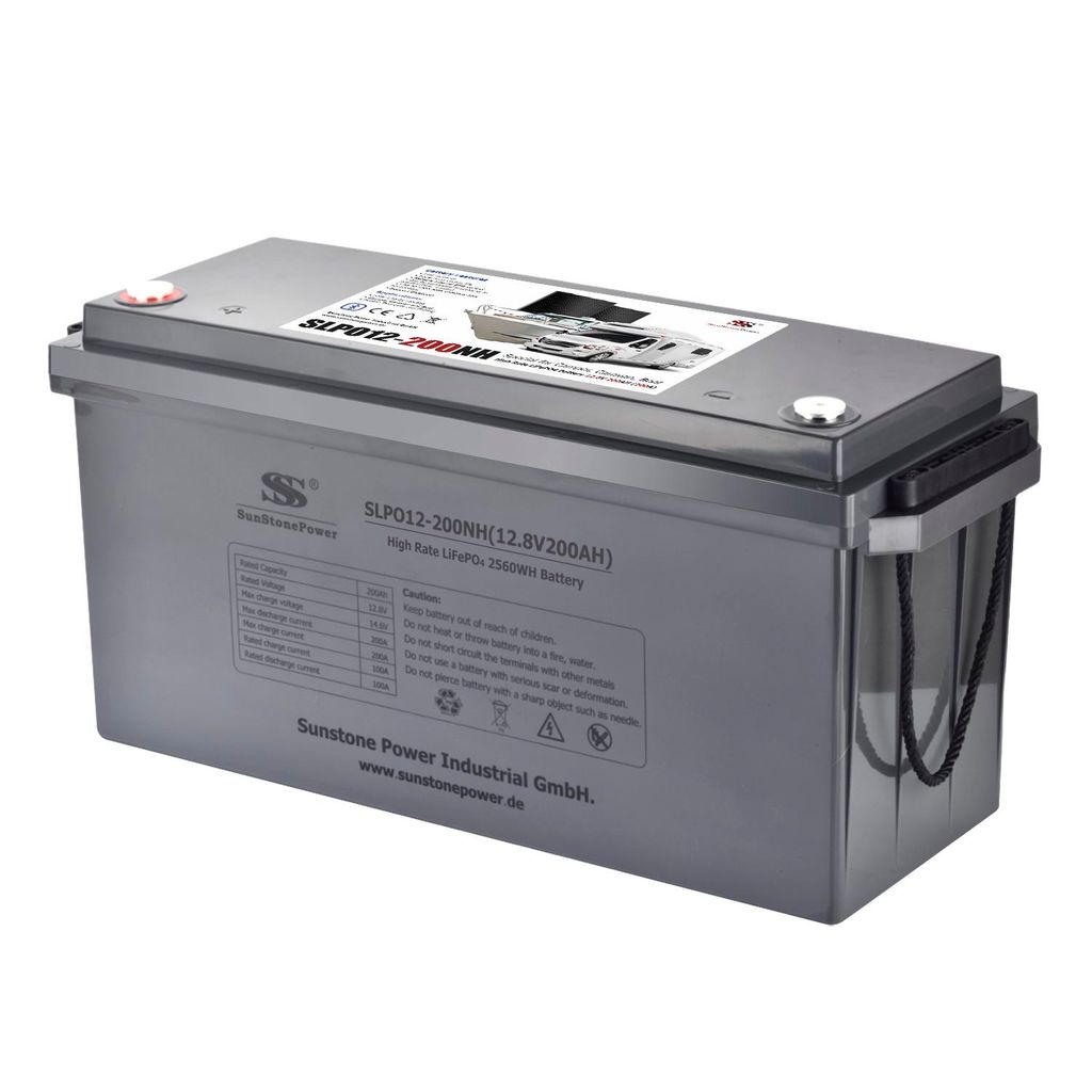 Sunstone 12V 200AH Lithium Ionen Batteriespeicher 200A Entladung für Yachten Boote
