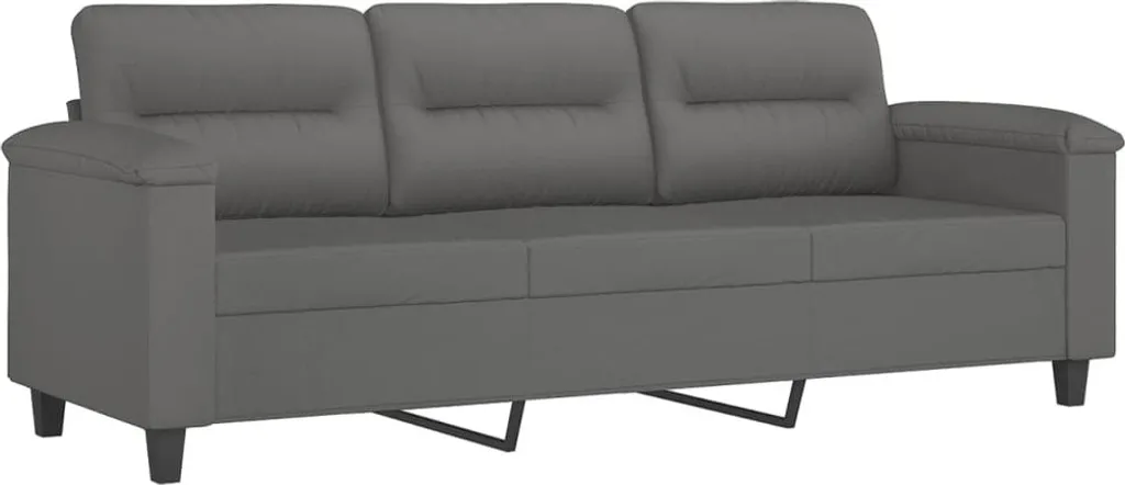 Canapé 3 places gris foncé 180 cm idéal pour petit salon et appartement