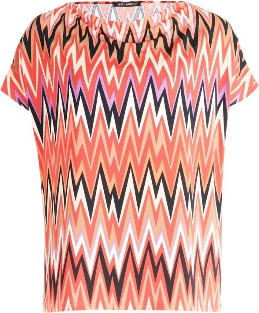 Shirt Kurz 1/2 Arm 4868 Red/Beige Größe 38