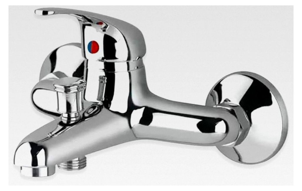 Verchromter Wasserhahn für die Badewanne, Wandarmatur aus Edelstahl