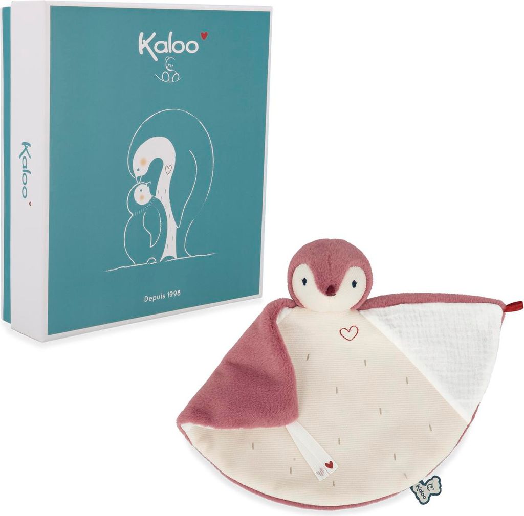 Kaloo Schmusetuch Pinguin rosa - Baby Kuscheltuch Plüsch