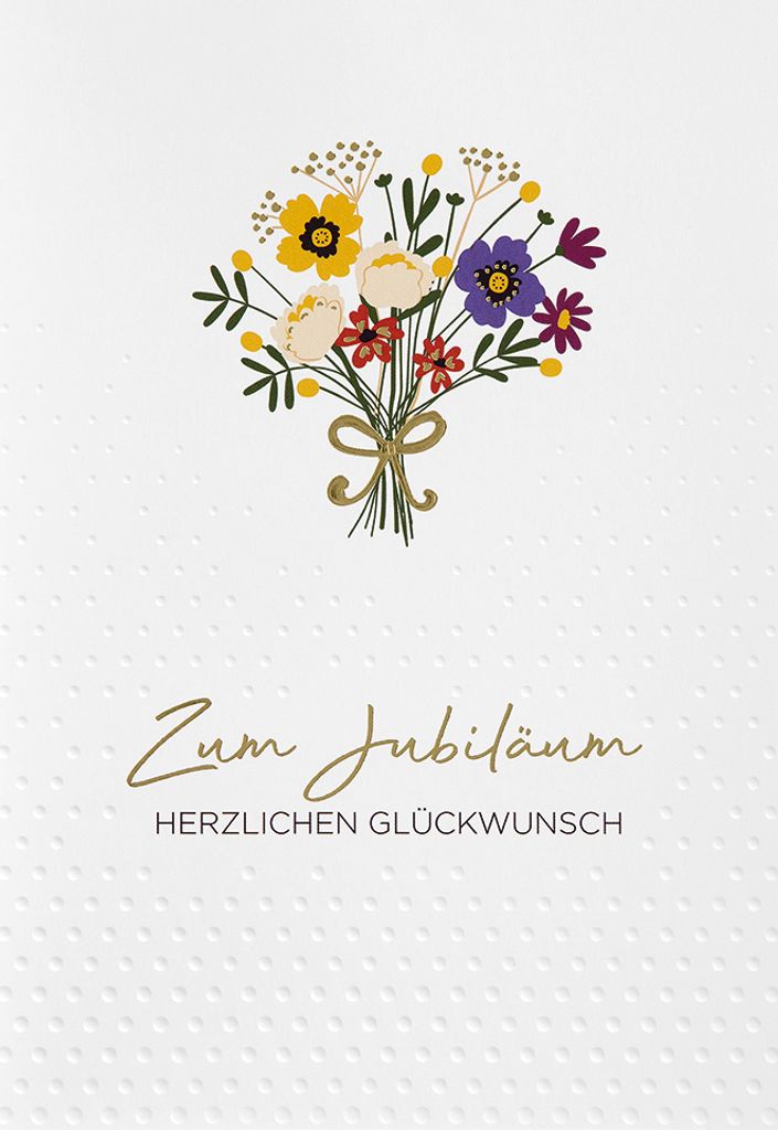 Jubiläum - Glückwunschkarte im Format 11,5 x 17 cm mit Briefumschlag