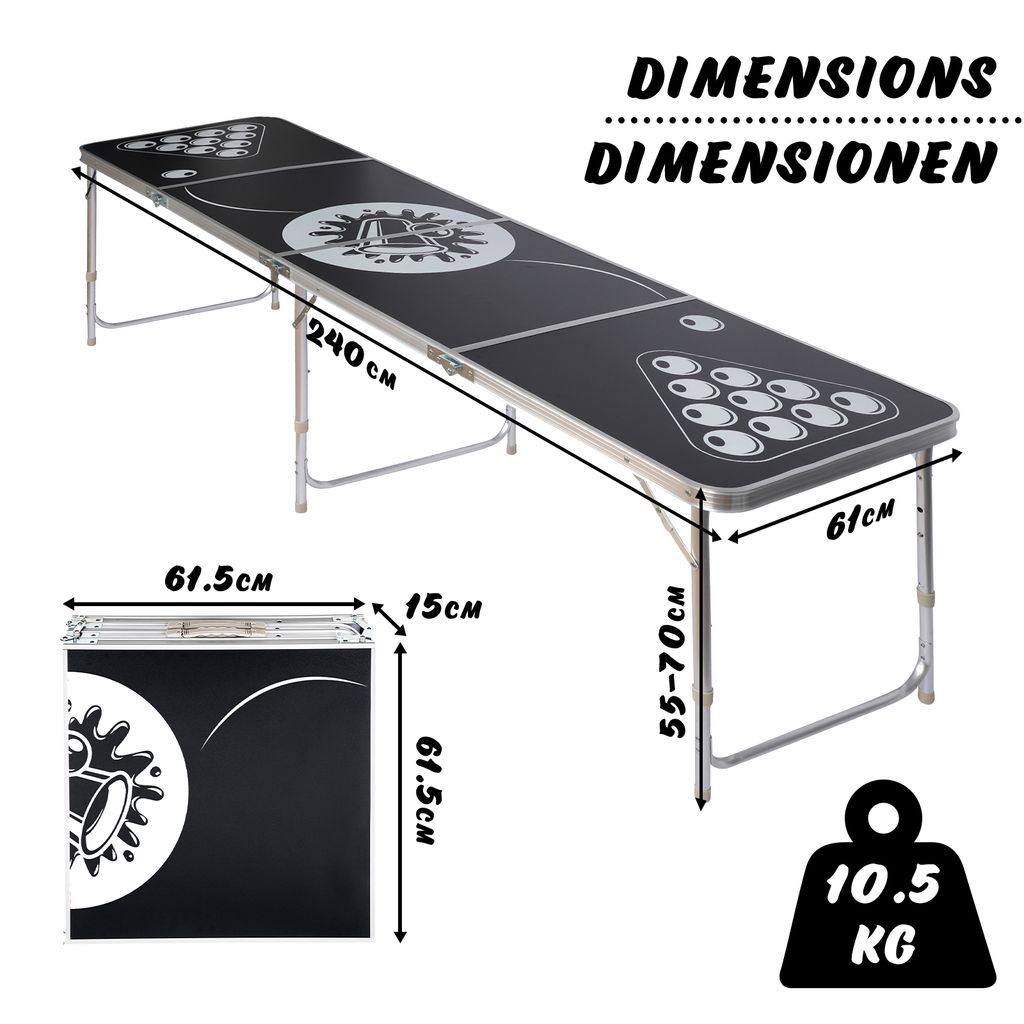 Beer Pong Tisch – Audio Table Design – Beer Pong Table inkl. Ballhalter und  6 Bälle