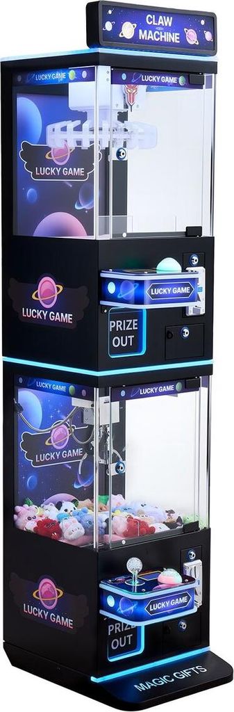 Claw Crane Machine, Medium-Sized Arcade Game Machine with Claw + Grabber Double-Layer, Light & Sound, Toy Candy Grabber Prize Dispenser Vending Toy...