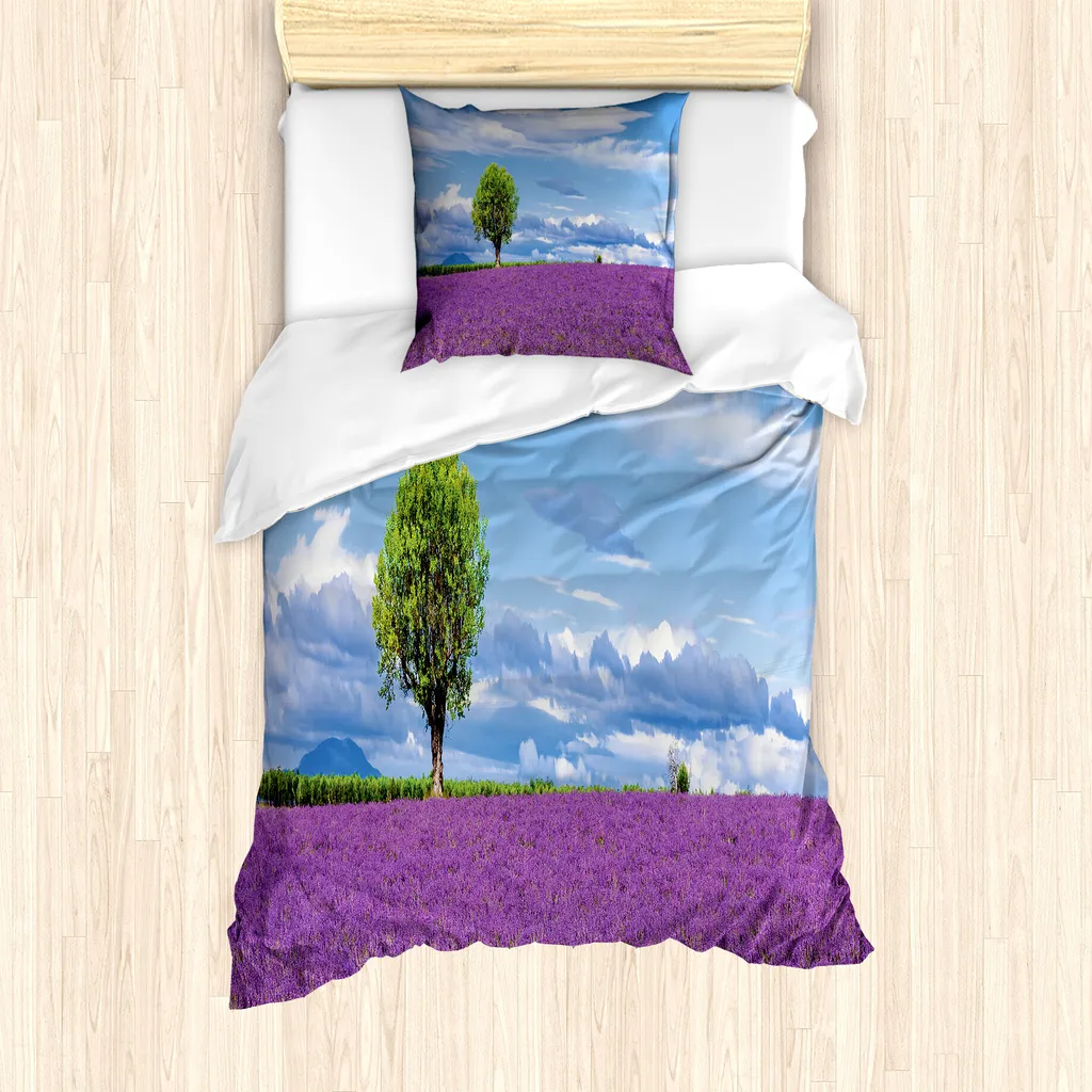 Chezmoi Collection Luca Set Copripiumino Matrimoniale 3 Pezzi Lavanda - Morbido Floreale Oversize 254x269 Cm