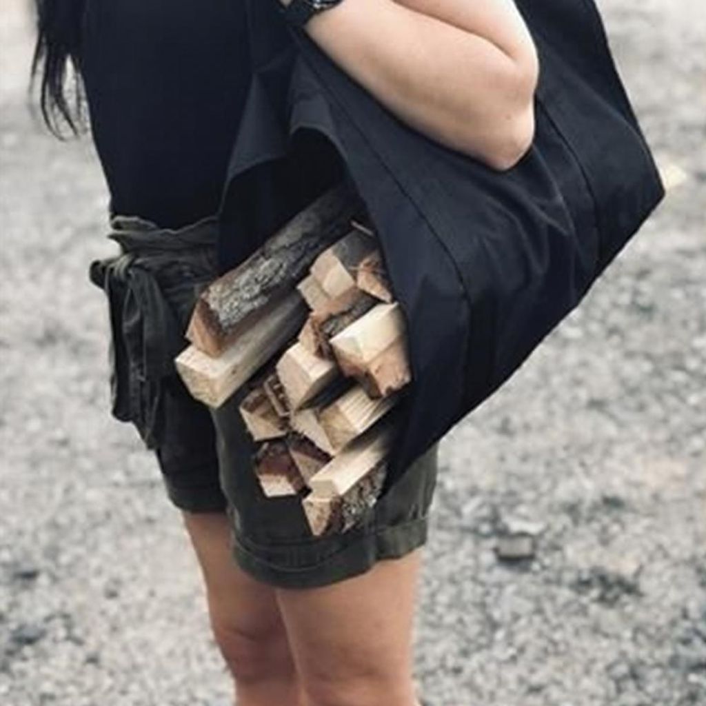 Torba drewniana, 100 × 45 cm, czarna Zdjęcie produktu 