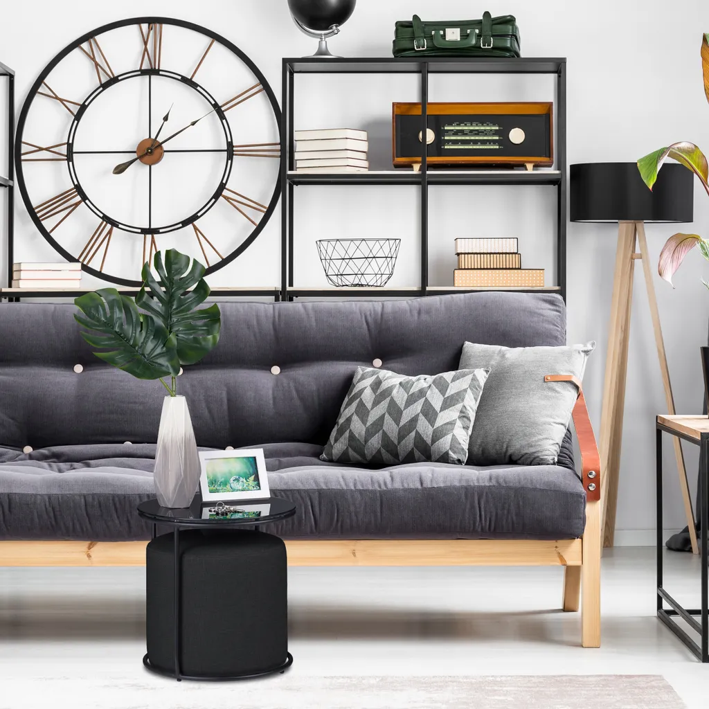 Table d'appoint et tabouret noir : la solution pour petits espaces - 2
