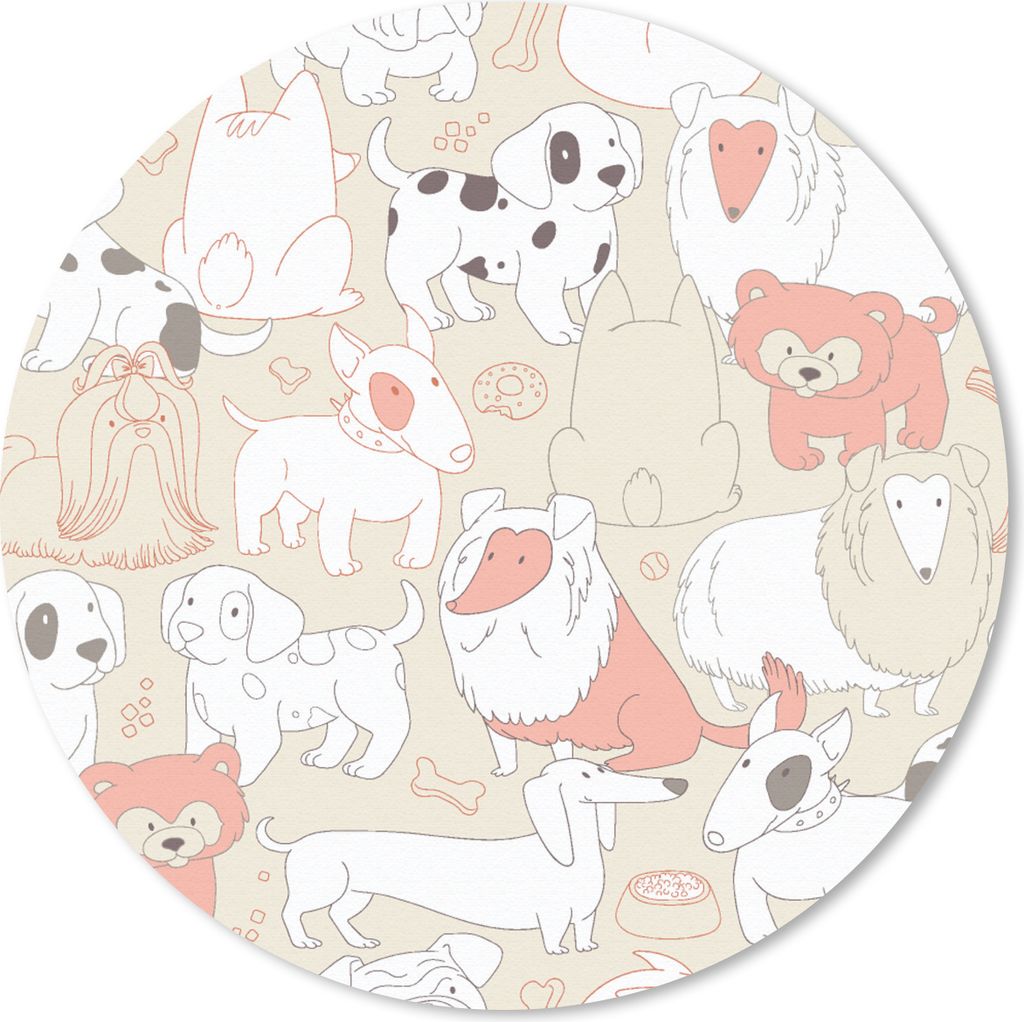 MuchoWow Mauspad Mousepad Muster - Hund - Hundefutter - Jungen - Mädchen - Kinder - Kinder 30x30 cm - Mousepads - Maus Mat - Pad - Mausunterlage...
