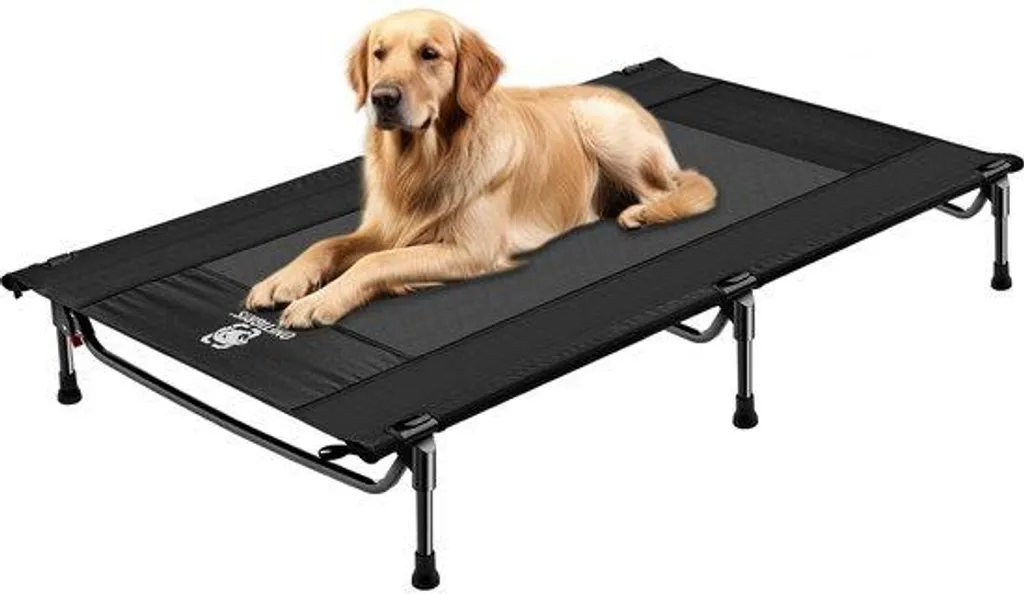 Lit pour chien robuste 130x70 cm avec toile respirante montage rapide