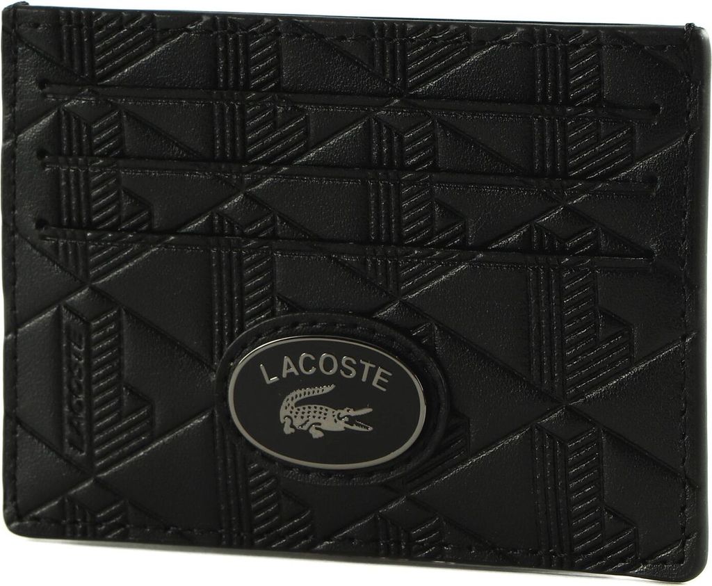 LACOSTE Leder Kartenhalter Nomogramme Cc Holder Noir schwarz
