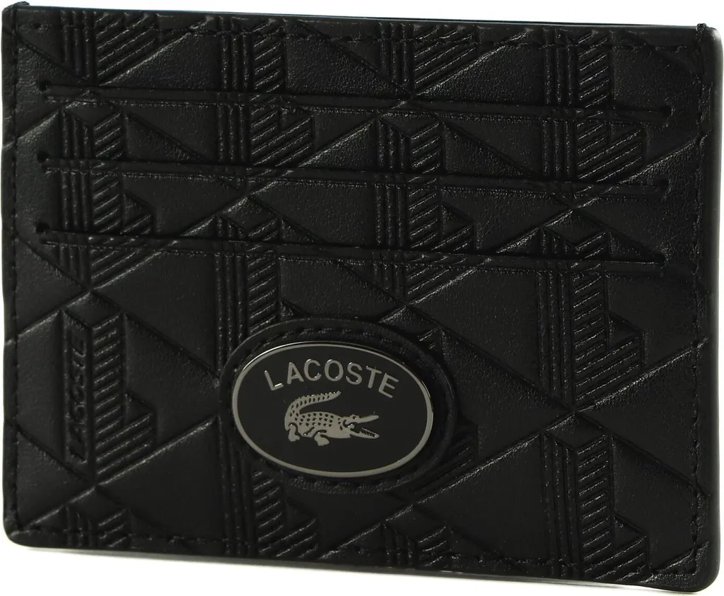 Porte-cartes Lacoste Cuir Noir Nomogramme pour un Rangement au Quotidien