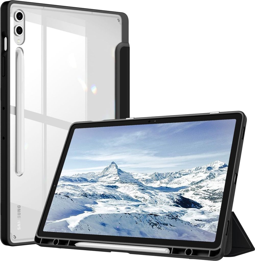 Fintie Hybrid Hülle für Samsung Galaxy Tab S10+ Plus/S9 FE+ Plus/S9+ Plus 12.4 Zoll Tablet mit Stifthalter - Stoßfeste Schutzhülle mit transpar...