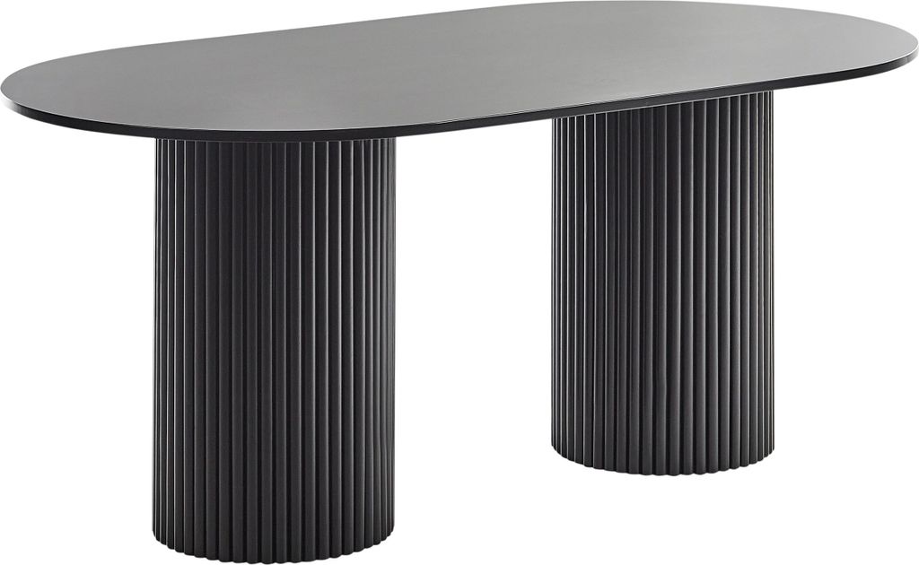 BELIANI Esstisch Schwarz MDF-Platte 180 x 100 cm für 6 Produktbild 