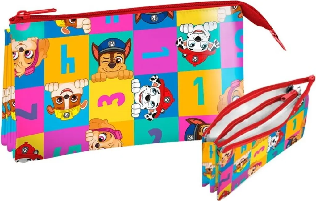 Trousse à crayons triple compartiment Psi Patrol avec grande capacité