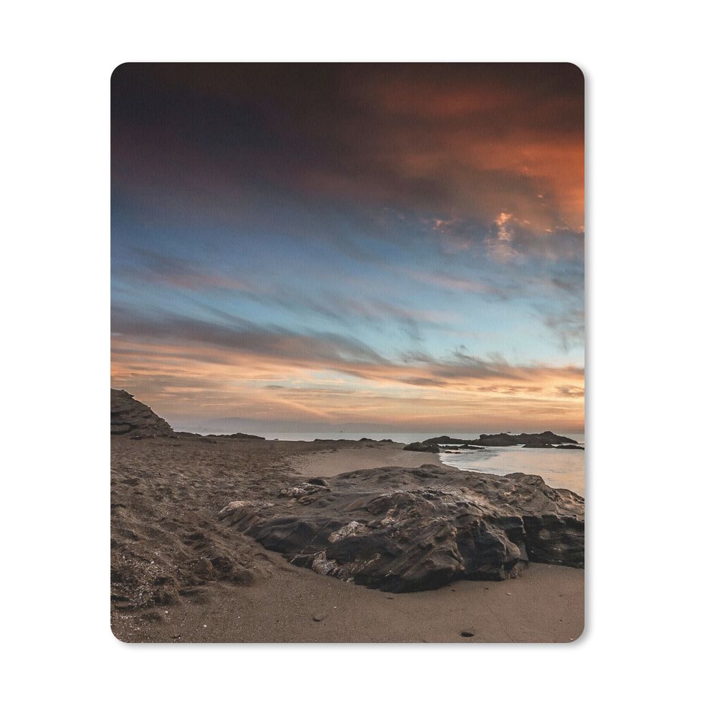 MuchoWow Mauspad Mousepad Strand - Steine - Abend - Himmel - Natur 19x23 cm - Mousepads - Maus Mat - Pad - Mausunterlage - Mauspads - Spielen