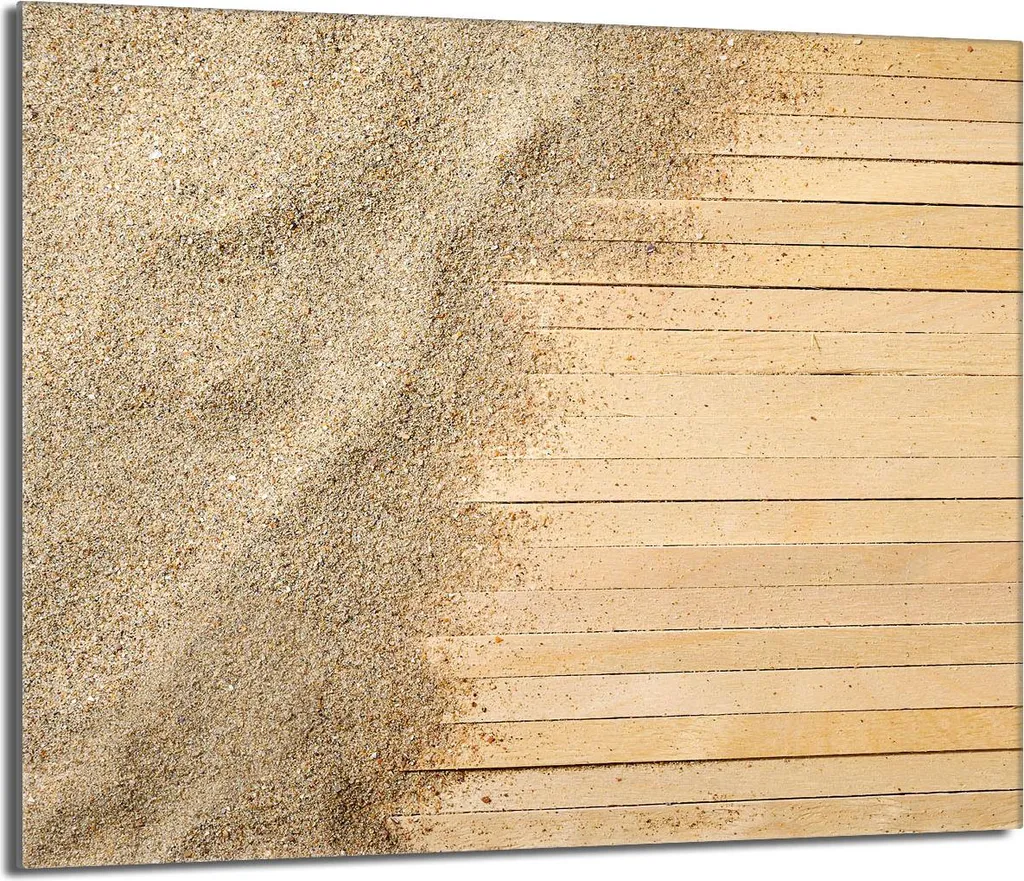 Copri Fornelli 60x52 Vetro - Paraspruzzi e Tagliere Effetto Legno