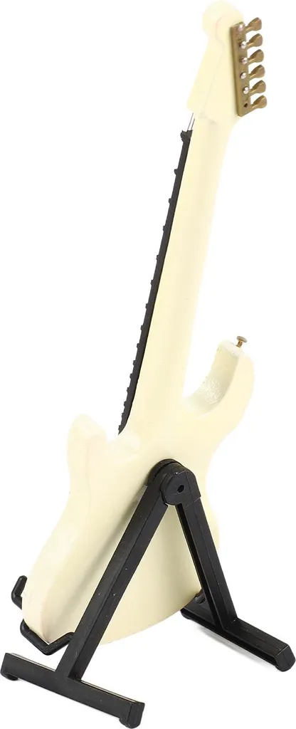 Accessoire pour maison de poupées : Basse électrique miniature blanche