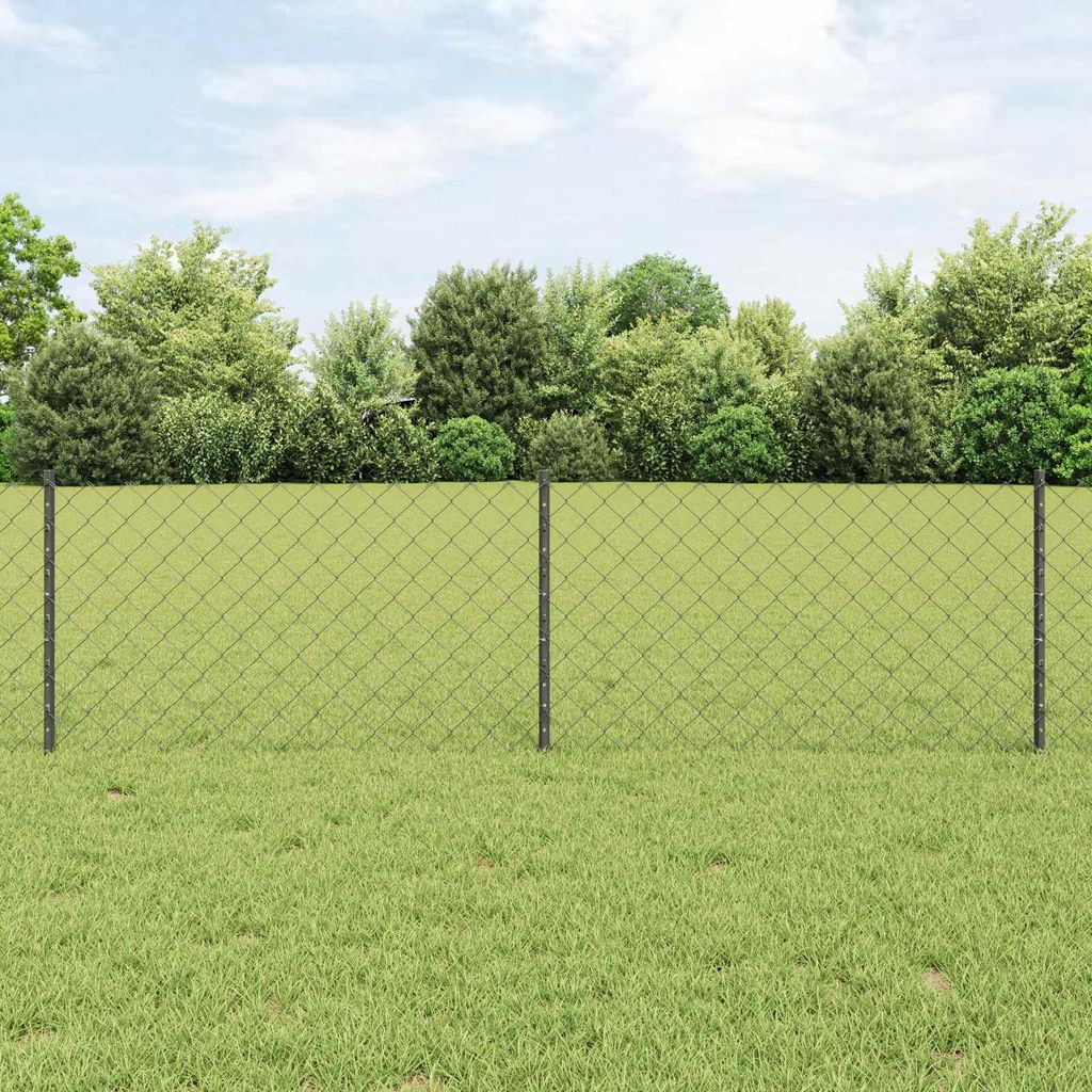 vidaXL Zaun mit Pfosten Grau
