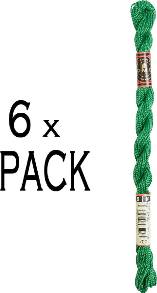 6x DMC Perlgarn Stärke 5, 15 m, 115AR/5-700, VPE