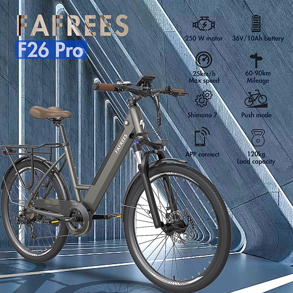 FAFREES 26 Zoll E-Bike 25 km/h 250W Motor 36V 10Ah Produktbild 17
