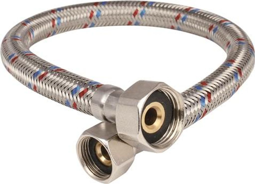 Edelstahl Panzerschlauch Flexschlauch 3/8" 1/2" Zoll Eckventil Anschlussschlauch 1/2" zu 3/8" 30