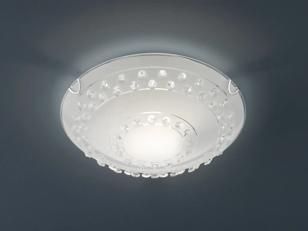 Plafoniera Design CHRISTOBAL Vetro Satinato Effetto Cristallo Ø 30 cm