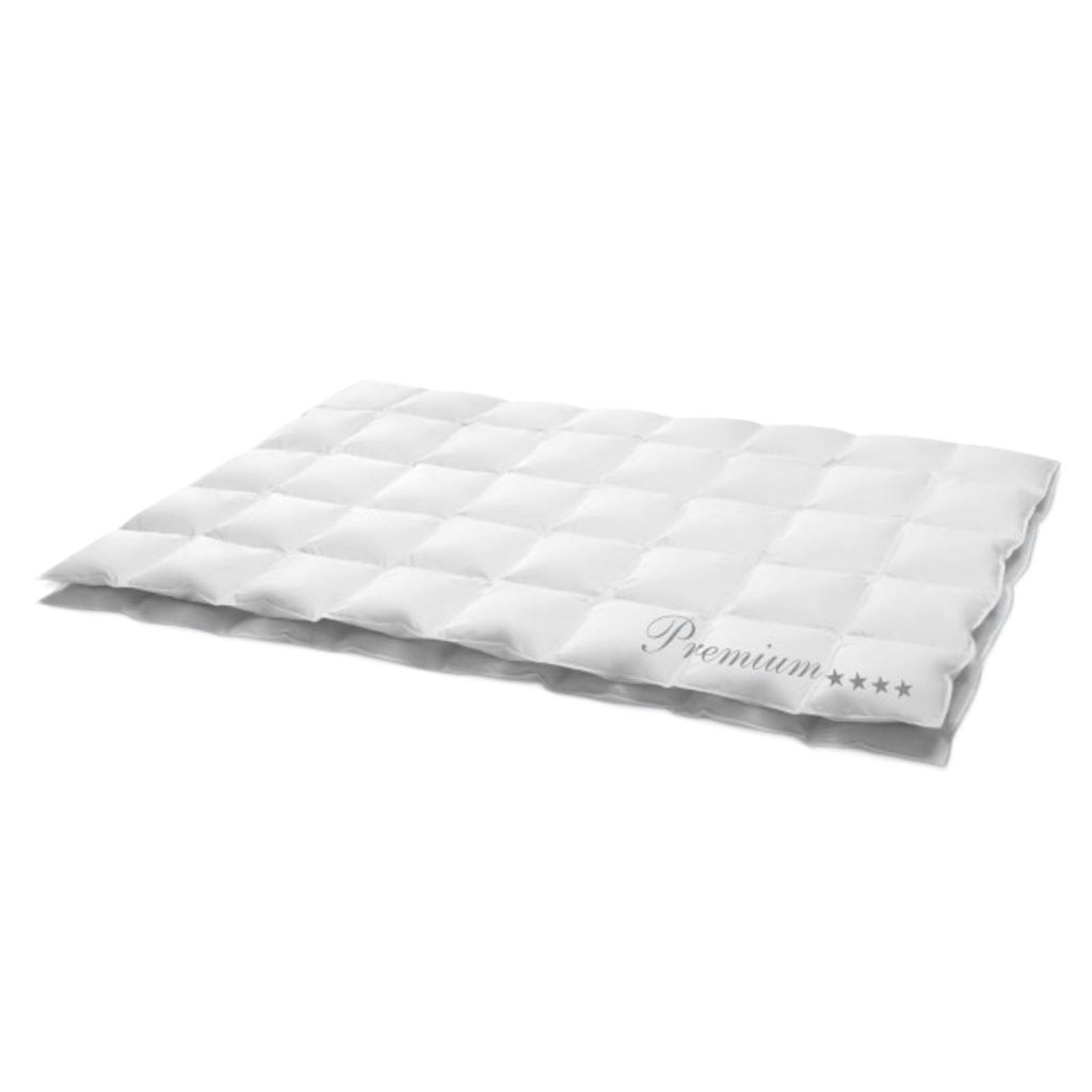 HANSKRUCHEN Daunendecke 260x220 cm extra Leicht 100% Daunen waschbar Allergiker Sommerdecke atmungsaktiv Kassettendecke weiß