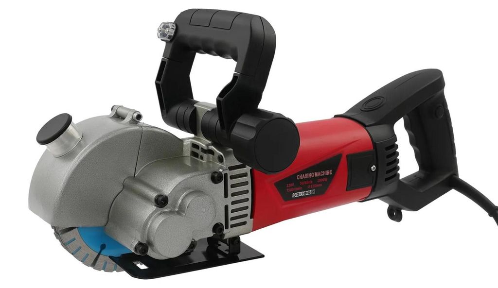 Mauernutfräse / Wandschlitzfräse - 2800W - Für Beton und Ziegel - Laserführung - Staubarm - Wasserkühlung