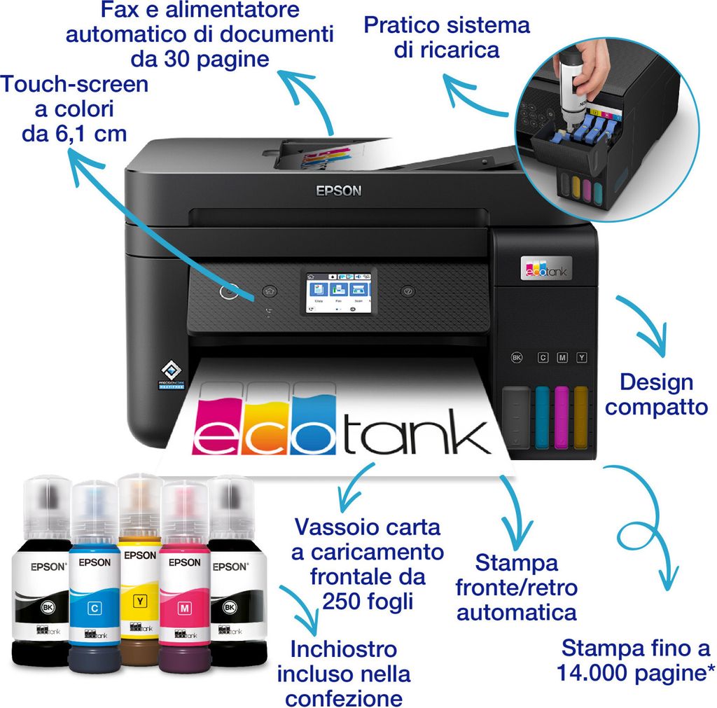 Epson EcoTank ET-4800, Tintenstrahl, Farbdruck, 5760 x 1440 Produktbild 19