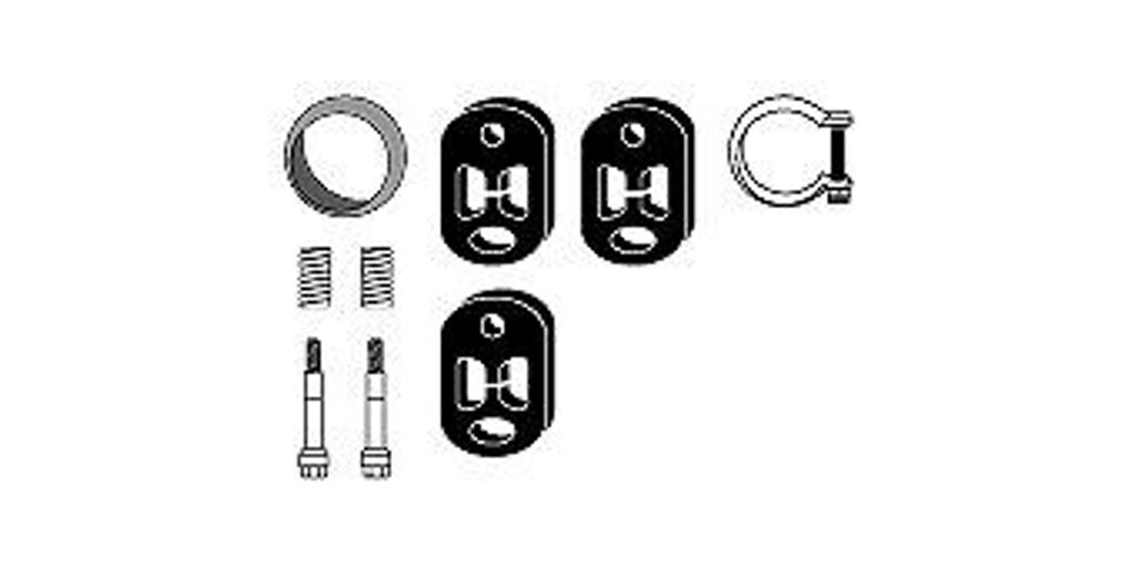 HJS 82 22 4820 Montagesatz Auspuffanlage Abgasanlage passend für PEUGEOT 306 Schrägheck (7A, 7C, N3, N5) 306 Break (7E, N3, N5) 306 (7B, N3, N5)