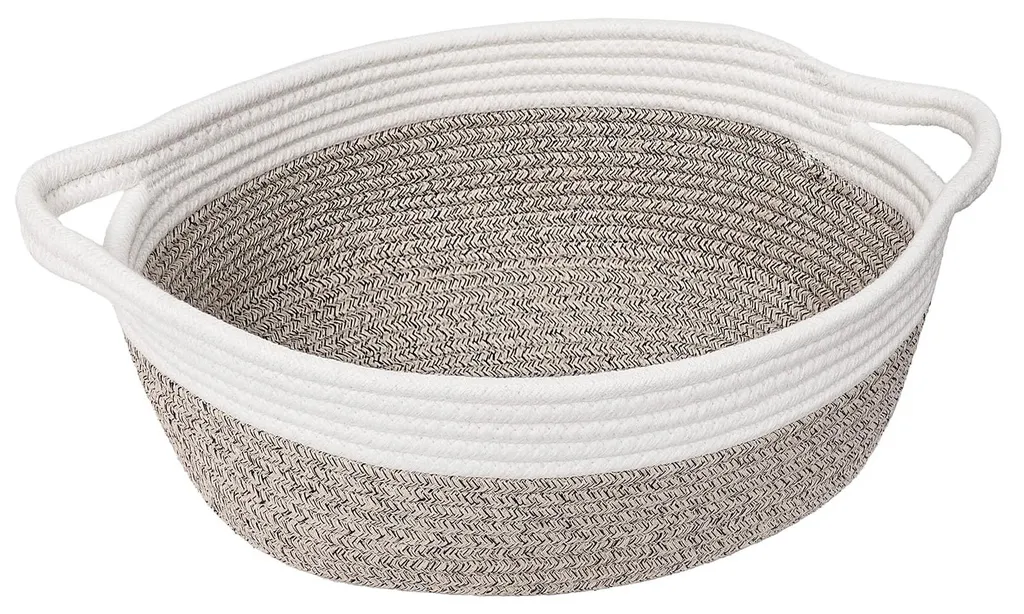 Panier à couches et jouets pour bébé en coton blanc et marron - 30cm