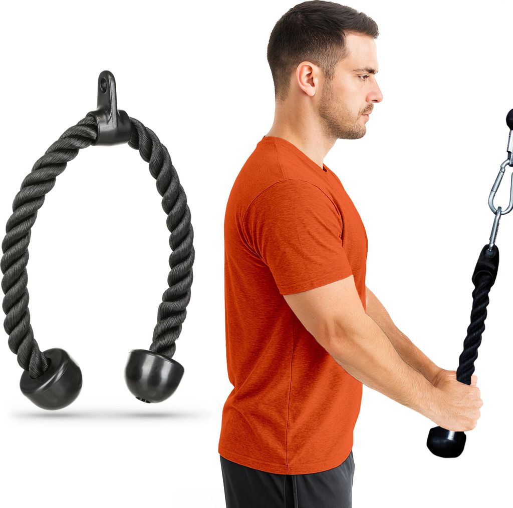Gymtek Kraftstation Seilgriff, Latzuggriff, Trizeps Griff, Bizeps Zugstange - bis 200 kg - für Fitnessstudio, Home Gym, Kraftstation, Trainingsb...