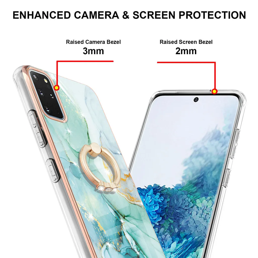 Offerta Custodia Samsung S20 Plus Marmo Caffè con Anello TPU - 3