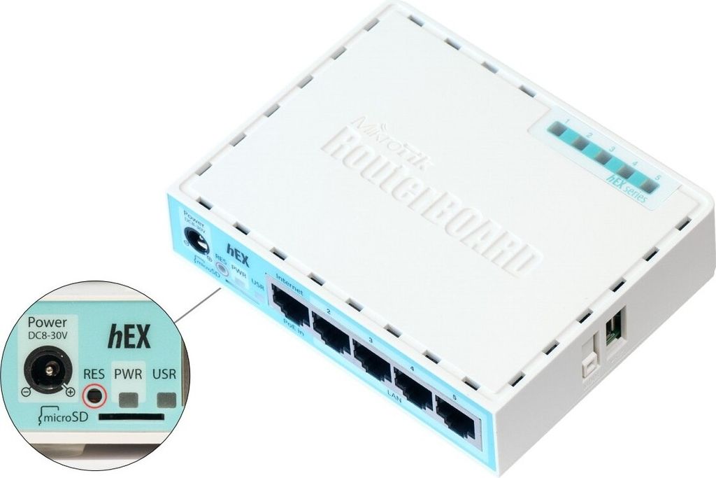 Mikrotik RB750GR3 Kabelrouter Gigabit Ethernet Türkis, Weiß Produktbild 