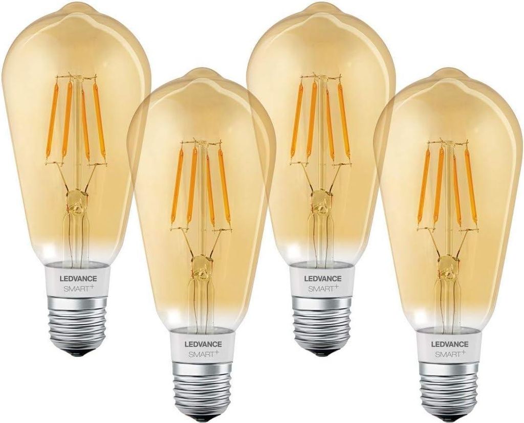 LEDVANCE Smarte LED-Lampe mit Bluetooth Mesh Technologie, Filament Edison Gold, Sockel E27, Dimmbar, Warmweiß (2400K), ersetzt Glühlampen mit 50W...