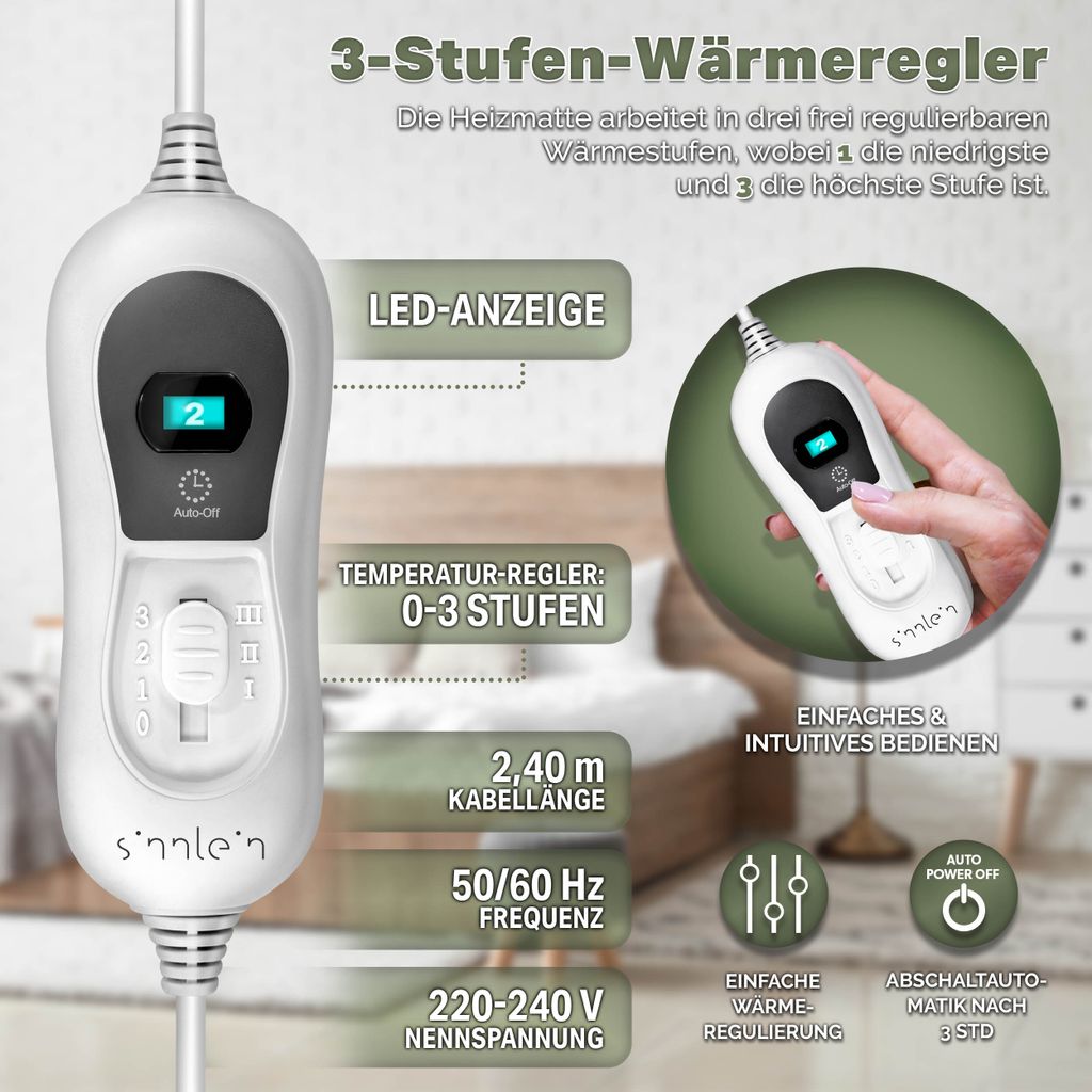 sinnlein® Elektrická elektrická deka 160 x 140 cm - bez Obrázok produktu 5