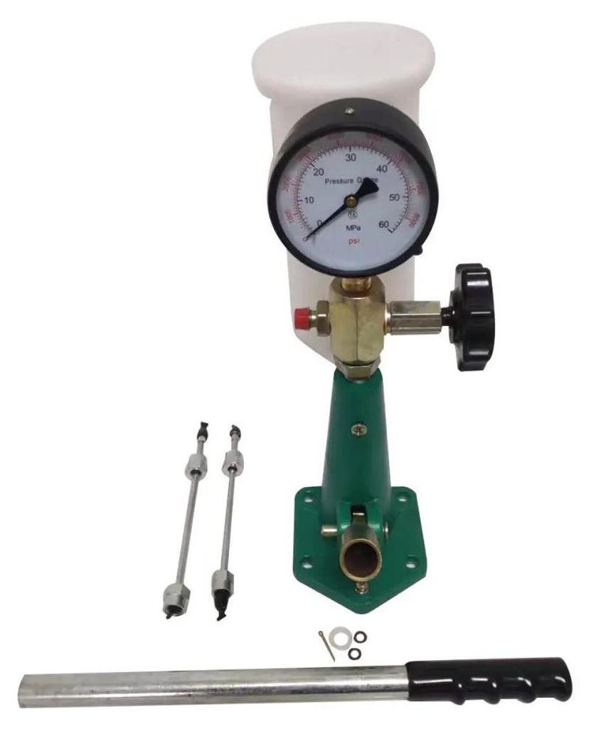 Diesel Einspritzdüsentester - 1,5 l Injektor Kalibriergerät - Manuelle Diesel Boosterpumpe - Doppelskala Manometer 0–60 MPa - Edelstahl