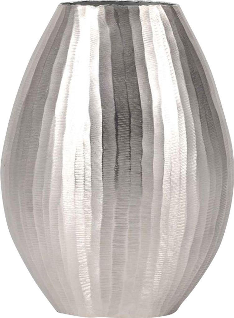 Rasteli Vase Aluminium Oval Silber L 29 B 18 cm H 39 cm