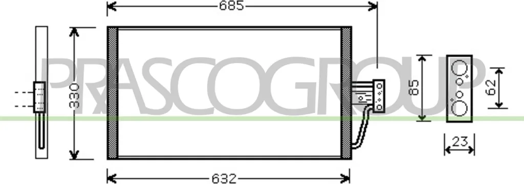 Condenseur de clim PRASCO BM044C001 haute résistance pour BMW 64538375513