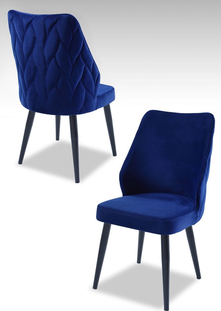 Skye Decor, Pufi - Sax Blue, Black, Stuhlset (4 Stück), Saxofonblau, 100 % MELAMINBESCHICHTETE SPANPLATTEN, 48 x 90 x 43 cm