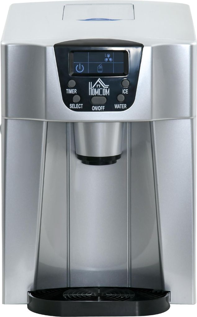 Eiswürfelmaschine mit Timer, 1,2 L Wassertank, silber - Kompakter Eisbereiter für Haushalt und Büro