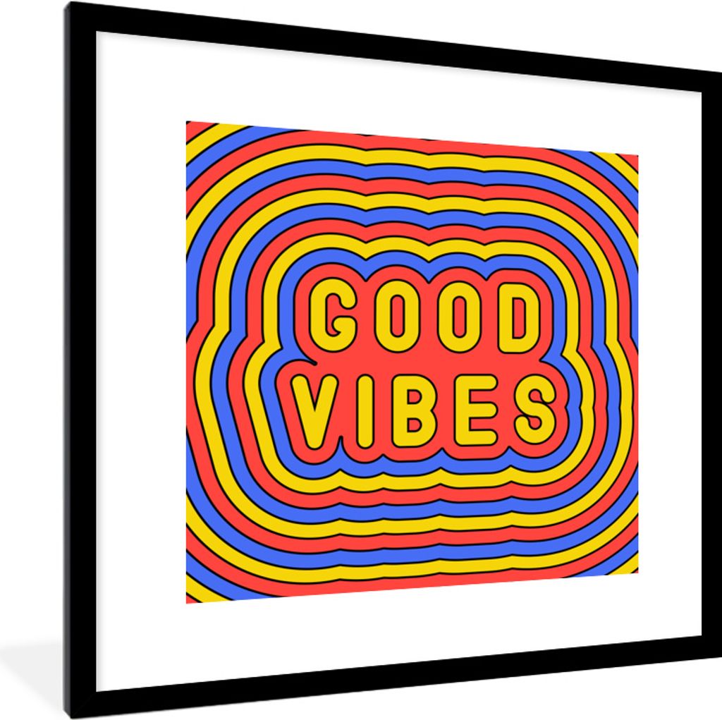 MuchoWow MuchoWow Gerahmtes Poster Zitat - Vintage - Retro 40x40 cm - Poster mit zchwarzem Bilderrahmen - Poster - Plakat im Rahmen