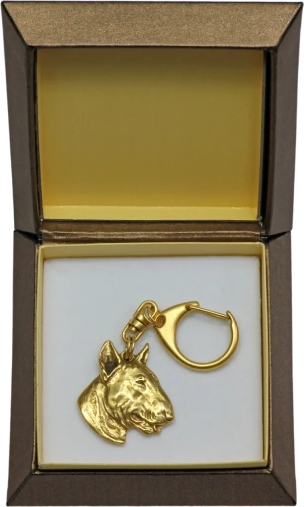 Pendentif chien Bulldog III doré, accessoire de luxe Art-Dog en coffret
