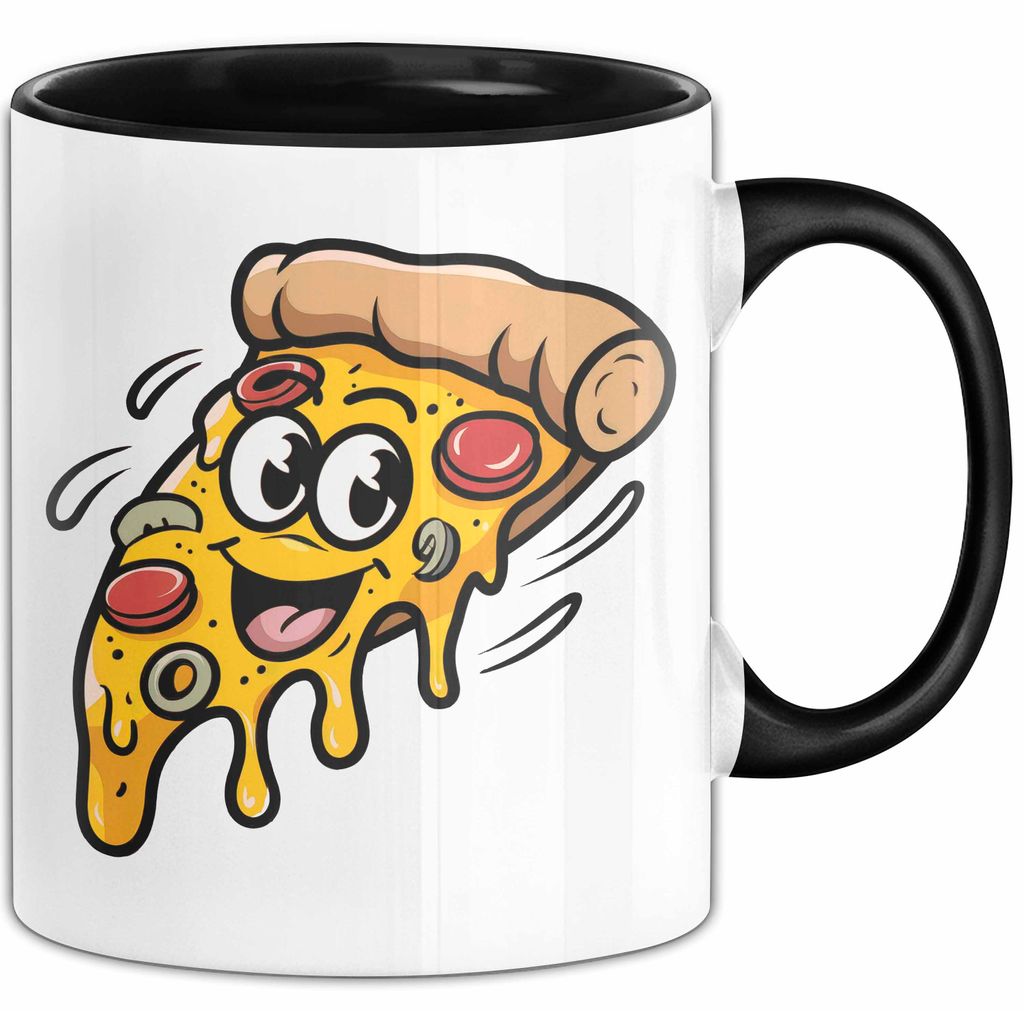 Pizzaliebhaber Tasse Geschenkidee für Pizza Slice Süchtige (Schwarz)