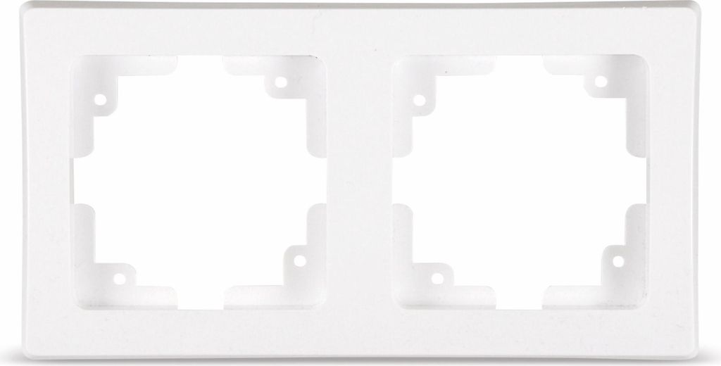 Weißer 2-fach Rahmen 150x80x14mm für Längs- und Quermontage Produktbild 