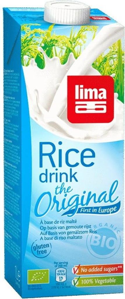 NAPÓJ RYŻOWY BEZ DODATKU CUKRÓW BEZGLUTENOWY BIO 1 L - LIMA