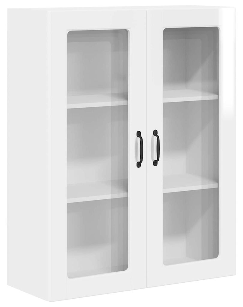 vidaXL Wandglas-Schrank PORTO Hochglanz Weiß 80 x 31 x 100 cm
